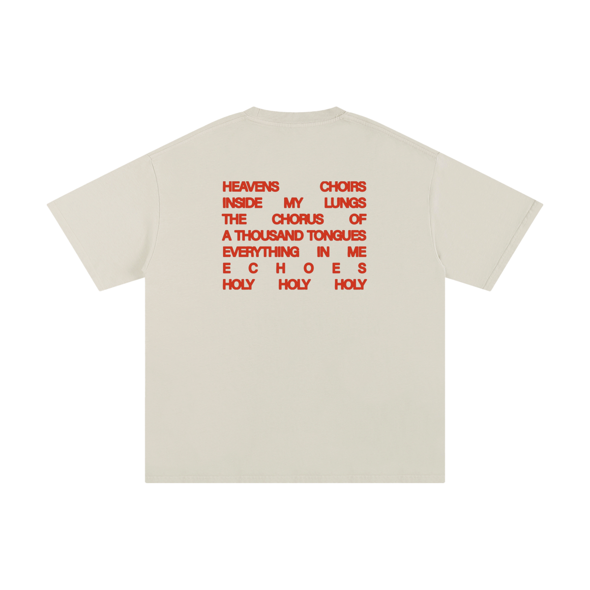 BORN TO PRAISE TEE — APRICOT AND RED