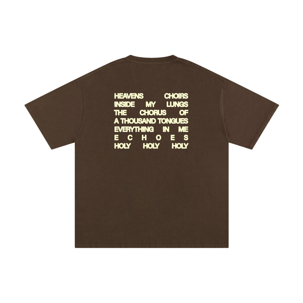 BORN TO PRAISE TEE — BROWN AND CREAM
